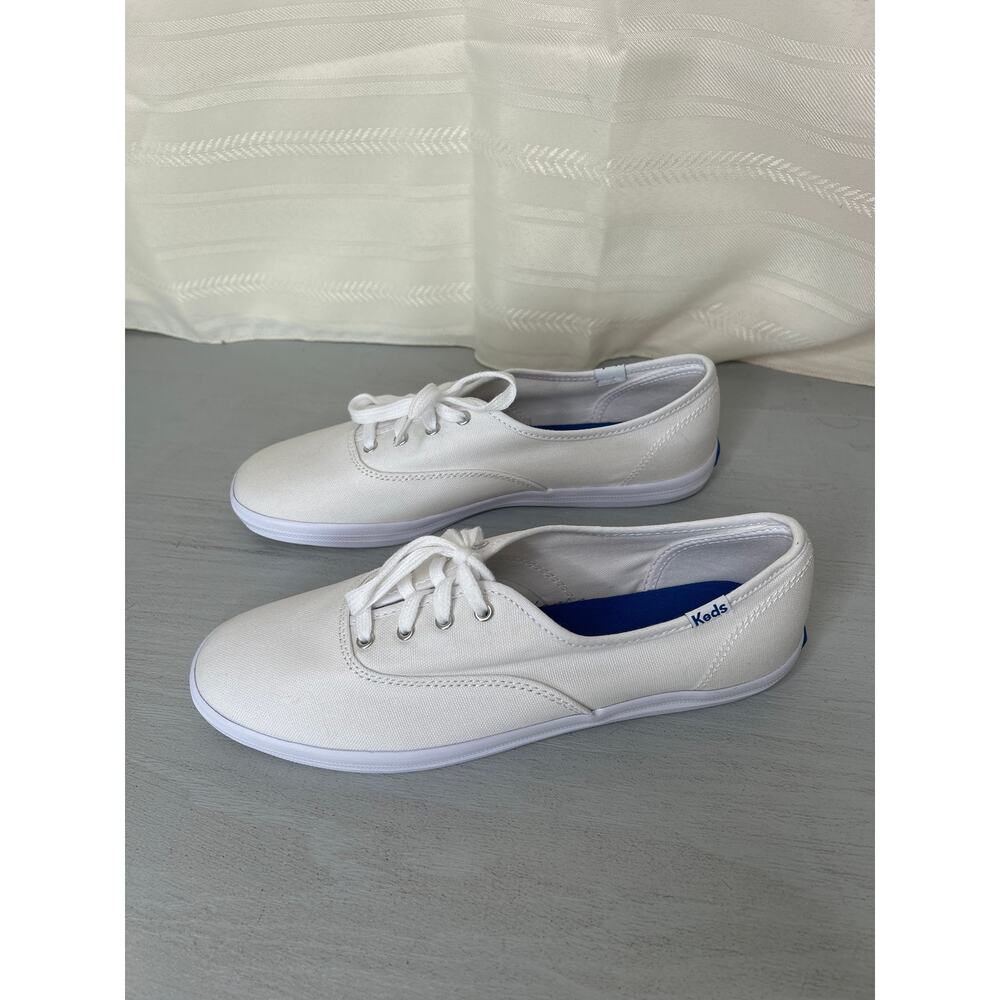 Keds Champion Canvas Lace Up Sneakers White Womens Size 8.5 - Picture 3 of 16